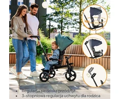 Lionelo vaikiškas triratukas 2 viename su stūmimo rankena ir stogeliu LO-HAARI JEANS