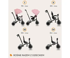 Lionelo vaikiškas triratukas Tris Plus, 9 mėn.–5 m., iki 25 kg, rožinis