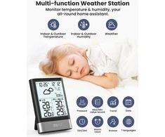 LIORQUE belaidė meteorologinė stotelė su lauko jutikliu ir 4.3 col. LCD YGH6208