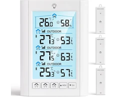 LIORQUE belaidė meteorologinė stotis su 3 išoriniais jutikliais ir 4.4 col. LCD ekranu BJ8555