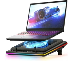 llano V12 nešiojamojo kompiuterio aušinimo stovas su RGB apšvietimu, 15–19 col.