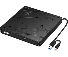 LMEN išorinis CD/DVD įrenginys su USB 3.0 ir USB-C, iki 5 Gb/s, BT520