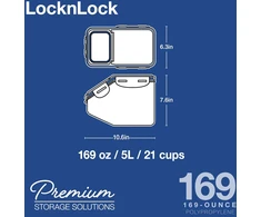 LocknLock plastikinis sandarus maisto laikymo indas, 5 l talpos, stačiakampis, PP Classic