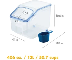 LocknLock virtuvinis maisto konteineris 12 l plastikinis, sandarus, be BPA, stačiakampis