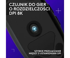 Logitech G203 LIGHTSYNC su laidu žaidimų pelė, 8000 DPI, RGB apšvietimas, 6 programuojami mygtukai, juoda