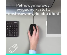 Logitech su laidu optinė pelė USB, 1000 DPI, abiem rankoms, juoda, M100 910-006652