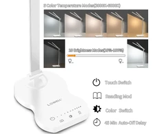 LQWELL LED stalinė lempa su dviem galvutėmis, 5 W, USB, 90153