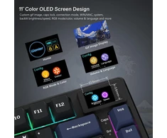 LQXQ mechaninė žaidimų klaviatūra 75 %, USB-C, RGB, Hot-Swap SK80