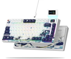 LQXQ mechaninė žaidimų klaviatūra SK80, 75 %, RGB, USB-C, keičiamais jungikliais