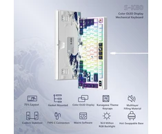 LQXQ mechaninė žaidimų klaviatūra SK80, 75 %, RGB, USB-C, keičiamais jungikliais