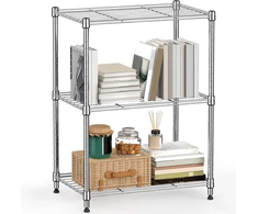M MZG metalinis 3 lygių sandėliavimo stelažas 30 × 45 × 67,1 cm, chromuotas E304567OH301LB-AU