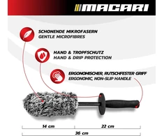 Macari mikropluošto ratlankių valymo šepetys su ergonomine rankena Felgenbuerst