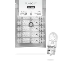 Magnet halogeninės automobilio lemputės W5W T10 12 V 5 W, 10 vnt., MAG10-W5W-HY