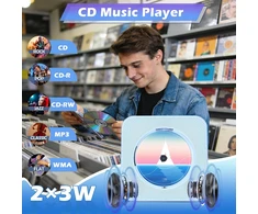 MAITE nešiojamas CD grotuvas su Bluetooth 5.0, FM radiju ir USB, MTEU MT-CDPEU-SD-BSE