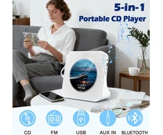 MAITE nešiojamas CD grotuvas su Bluetooth, FM radiju ir 3 W garsiakalbiais MT-CDPEU-SD