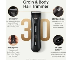 MANSCAPED kūno ir intymių zonų plaukų kirpimo mašinėlė The Lawn Mower 3.0 PLUS, keramikiniai ašmenys, vandeniui atspari, USB-C