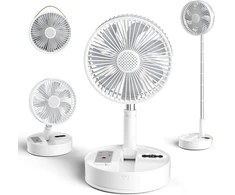 Marchpower sulankstomas stalo ir grindų ventiliatorius su akumuliatoriumi, tylus veikimas, 4 greičių, 7200 mAh, 20 cm