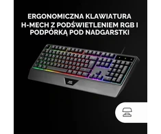 Mars Gaming MCP124PROPT žaidimų periferinių įrenginių rinkinys „4 viename“ su RGB klaviatūra ir 3200 DPI pele
