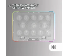Mars Gaming MNBC13W nešiojamojo kompiuterio aušinimo stovas, 17 col., ARGB