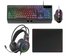 Mars Gaming žaidimų rinkinys „4 viename“ su H-Mech klaviatūra, 3200 DPI pele ir ausinėmis, MCP124PROES
