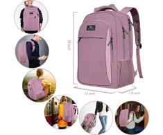 MATEIN nešiojamojo kompiuterio kuprinė 15,6" vandeniui atspari, verslui ir kelionėms, violetinė, 30 l