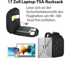 MATEIN nešiojamojo kompiuterio kuprinė 17.3 col., 30 l, atspari vandeniui, 103500BLK