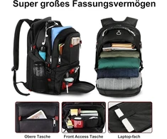 MATEIN nešiojamojo kompiuterio kuprinė, 17,3 colių, vandeniui atspari, 50 l talpa, juoda 100802BLK
