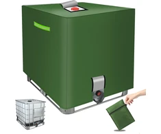 MaxAwe IBC talpyklos uždanga, 420D žalia vandeniui atspari plėvelė su atšvaitais ir velcro, 120 x 100 x 116 cm