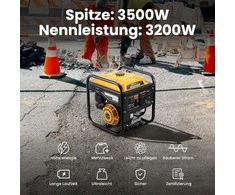 maXpeedingrods inverterinis generatorius 3500 W, benzininis, 2 x 230 V, tylus ir lengvas MXR4500i