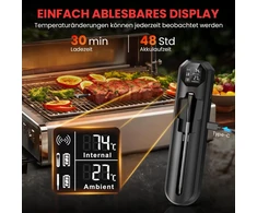 Maxtachi belaidis Bluetooth mėsos termometras su dvigubu jutikliu, įkraunamas, DT-131