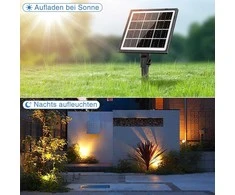 MEIHUA saulės šviestuvų rinkinys, 4 vnt., IP66, 5000 mAh, 2700 K, šilta balta, 3 ryškumo lygiai, SL-SP04