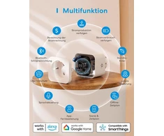 Meross išmanusis elektros lizdas su energijos matuokliu Wi-Fi ir Bluetooth 16 A MSS305