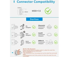 meross išmanusis programuojamas radiatoriaus termostatas Wi-Fi M30 x 1.5 mm MTS150