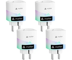Meross išmanusis Wi-Fi Matter kištukinis lizdas su energijos skaitikliu 16 A, 4 vnt., MSS315