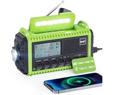 Mesqool nešiojamas rankinis radijas DAB/FM su LED žibintuvėliu, skaitymo lempa, 5000 mAh akumuliatoriumi ir SOS signalu MEU-1009PRODAB-G