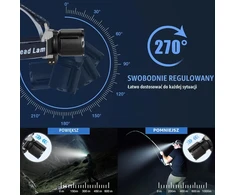 MIAOKE LED galvos žibintas su USB įkrovimu, 100000 lm, IPX5, CK-495