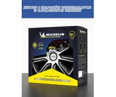 MICHELIN universalūs ratų gaubtai 16 colių, ABS plastikas, juodi ir sidabriniai, 4 vnt., 92014