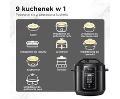 Midea daugiafunkcis elektrinis greitpuodis 7,6 l 1500 W nerūdijančio plieno MPC802SAMK