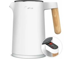 Midea elektrinis nerūdijančio plieno virdulys su temperatūros reguliavimu, 1.5 l, 2200 W, baltas