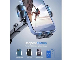 Miracase automobilinis telefono laikiklis su siurbtuku, 360° pasukamas, 04139BLK