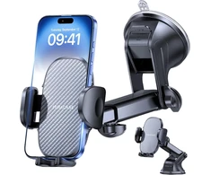 Miracase automobilinis telefono laikiklis su siurbtuku, 360° pasukamas, 04139BLK