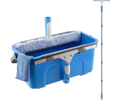 Mitclear langų valymo rinkinys su kibiru 12 l, silikonine 35 cm šluoste ir 196 cm kotu