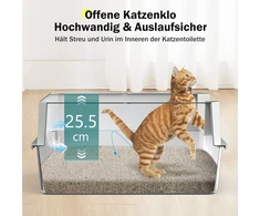 MIXJOY nerūdijančiojo plieno kačių tualetas XL 28 l, 56,5 × 36,5 × 25,5 cm