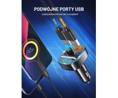 Mohard automobilinis Bluetooth 5.0 FM siųstuvas su 2 USB jungtimis T25