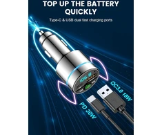 Mohard automobilinis FM siųstuvas su „Bluetooth 5.3“, PD 30 W ir QC 3.0 įkrovimo funkcijomis