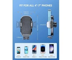 Mohard automobilinis telefono laikiklis su siurbtuku, 4–7" išmaniesiems, juodas, X02