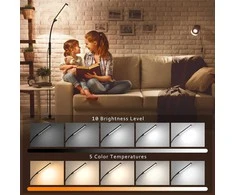 Mojimdo LED grindų lempa su 120 LED, 12 W, nuotolinis valdymas, 3000–6000 K, FLD734RF-BK
