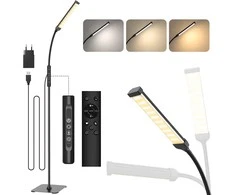 Mojimdo LED grindų lempa su 120 LED, 12 W, nuotolinis valdymas, 3000–6000 K, FLD734RF-BK