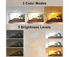 Mojimdo LED stalinė lempa su spaustuku, 77 LED, 10 W, TBL401RF-BK