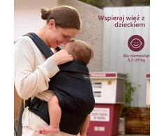 Momcozy ergonominė kūdikio nešioklė 3–20 kg, medvilninė, juoda BC001-1